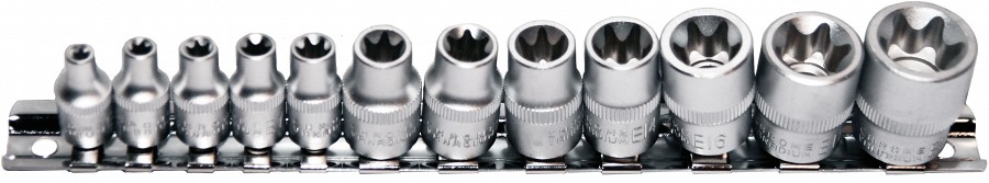 12-OS. 3/8"+1/4" TORX PADRUNITE KOMPLEKT E4-E20. SIINIL TRIUMF