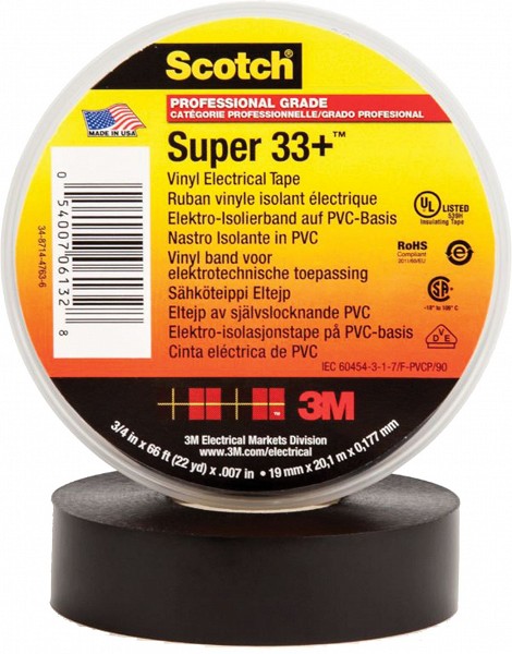 ELEKTRIKUTEIP SCOTCH SUPER 33+ 19MM/6M. 3M