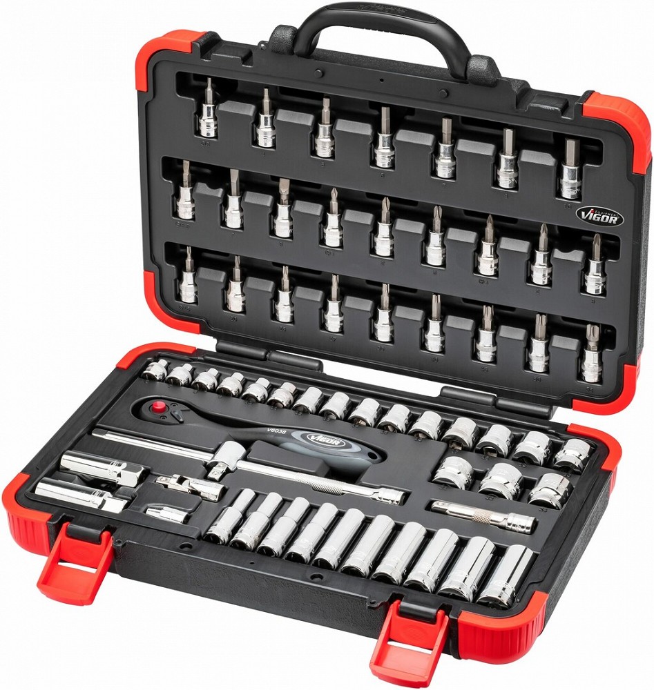 61-OS. 3/8" PADRUNITE+OTSIKUTE KOMPLEKT "61 SATZ" 6-24MM VIGOR